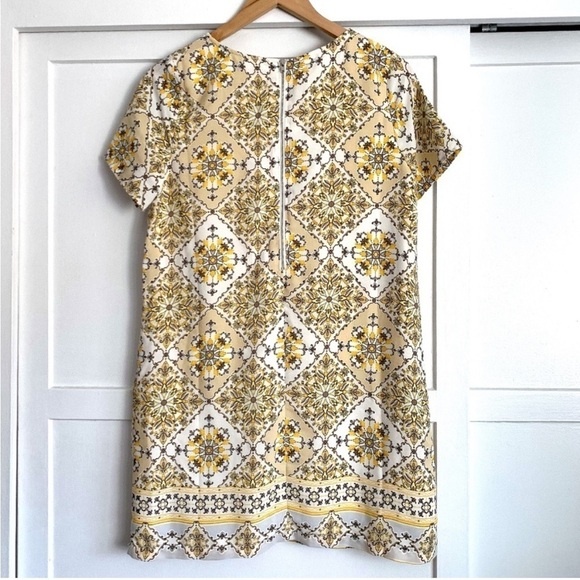 Lulus Dandy Lion Mini Dress S Shift Yellow Print Tile Vacation Party Summer Trip - Picture 11 of 16